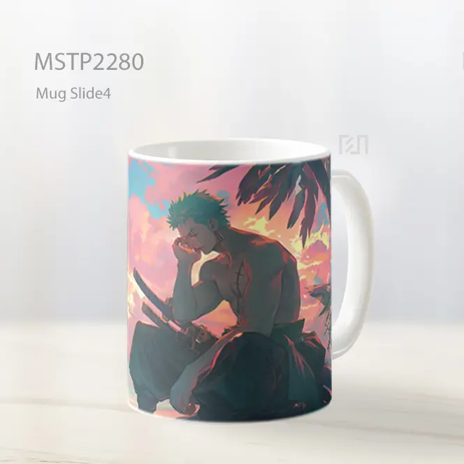 One Piece Roronoa Zoro Matahari Terbenam Di Pantai Mug MSTP2280
