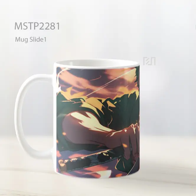 One Piece Roronoa Zoro Semangat Tak Tergoyahkan Mug MSTP2281 - All-side / Desain