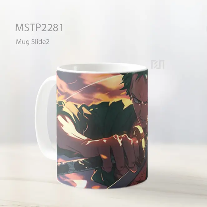 One Piece Roronoa Zoro Semangat Tak Tergoyahkan Mug MSTP2281 - All-side / Desain
