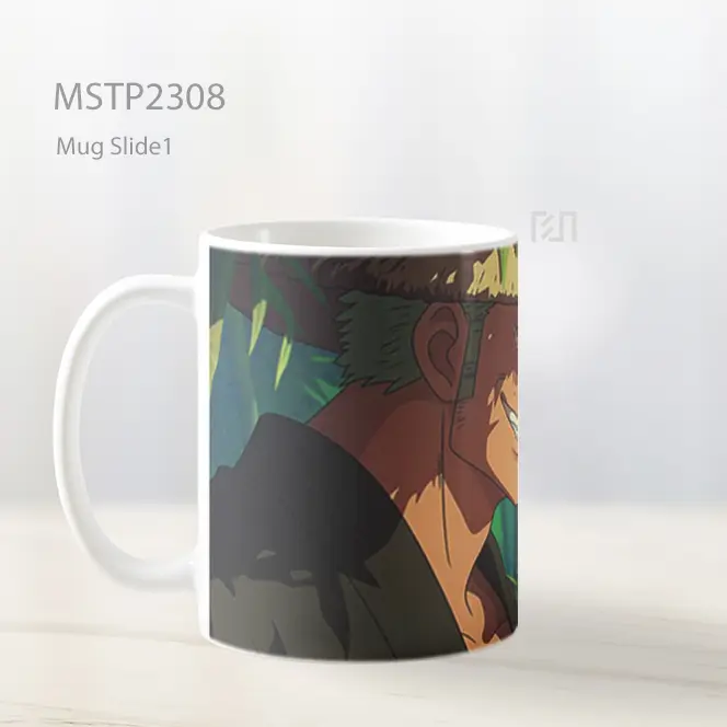 One Piece Zoro Rambut Hijau Senyum Mug MSTP2308 - All-side / Desain