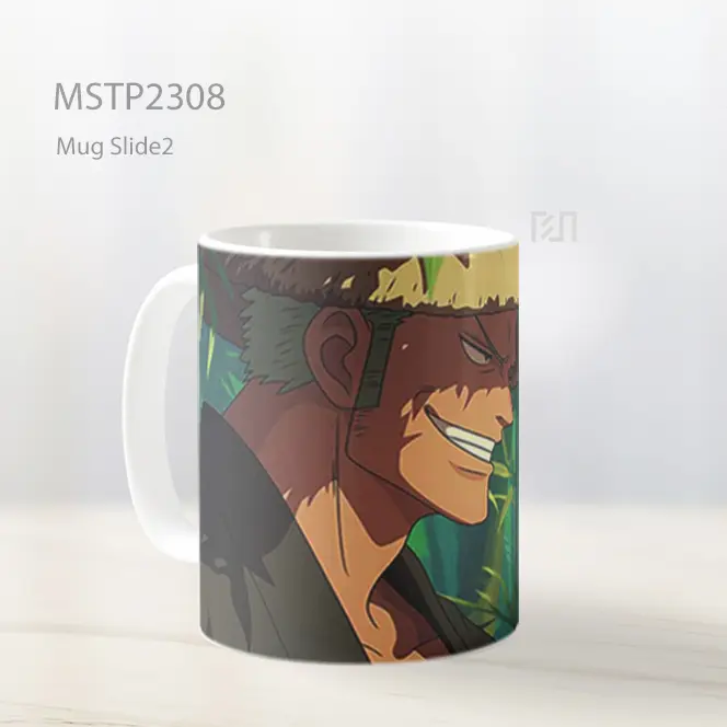 One Piece Zoro Rambut Hijau Senyum Mug MSTP2308 - All-side / Desain