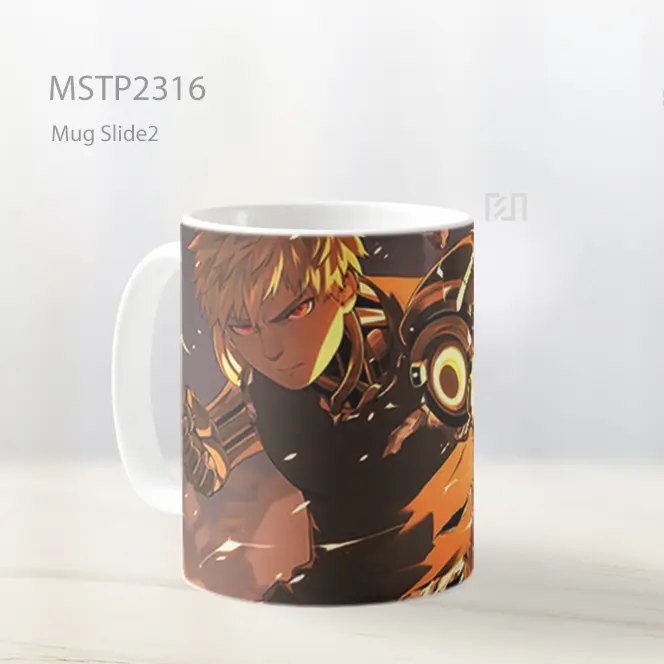 One Punch Man Genos Tinju Cyborg Mug MSTP2316 - All-side / Desain