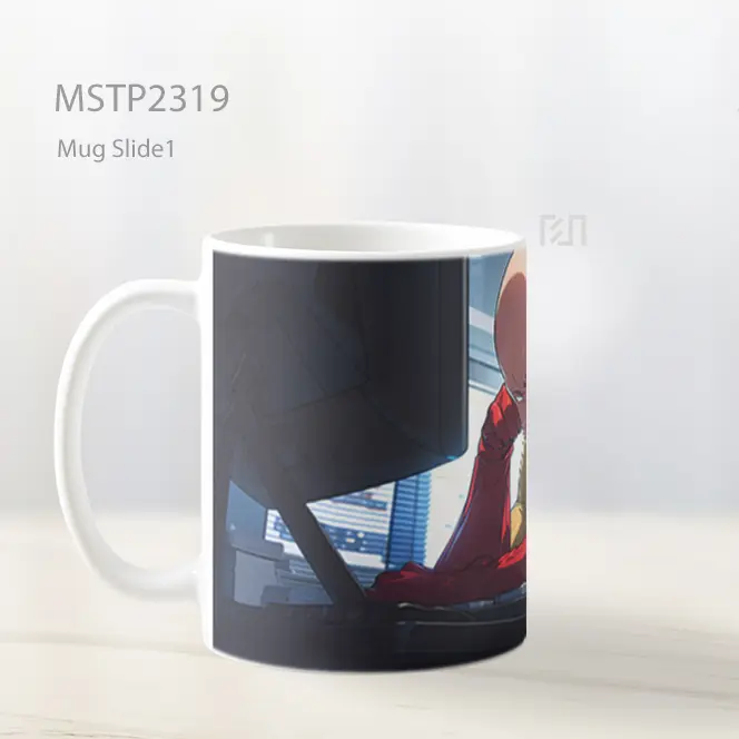 One Punch Man Saitama Duduk Di Komputer Mug MSTP2319 - All-side / Desain