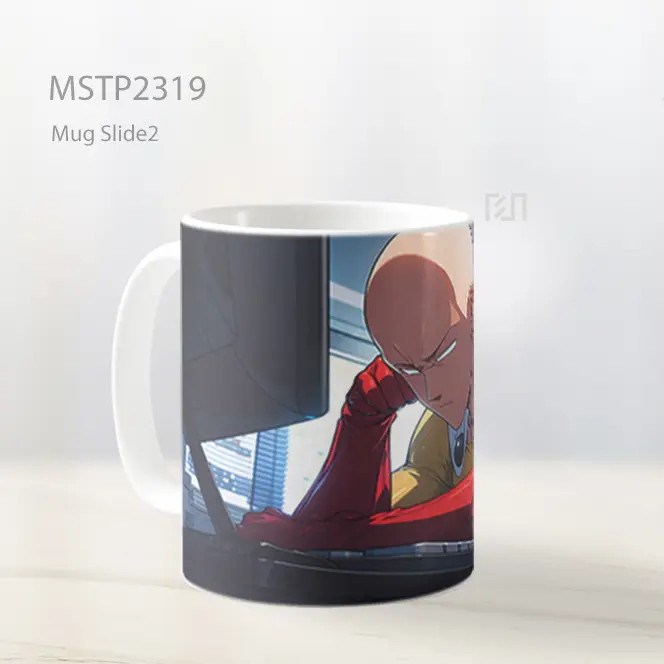 One Punch Man Saitama Duduk Di Komputer Mug MSTP2319 - All-side / Desain
