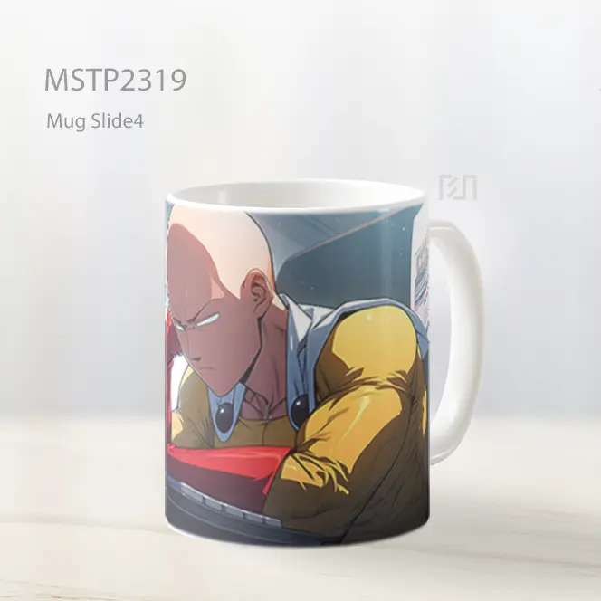 One Punch Man Saitama Duduk Di Komputer Mug MSTP2319