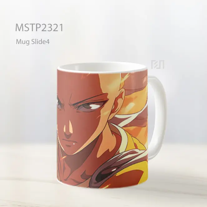 One Punch Man Saitama Latar Api Mug MSTP2321