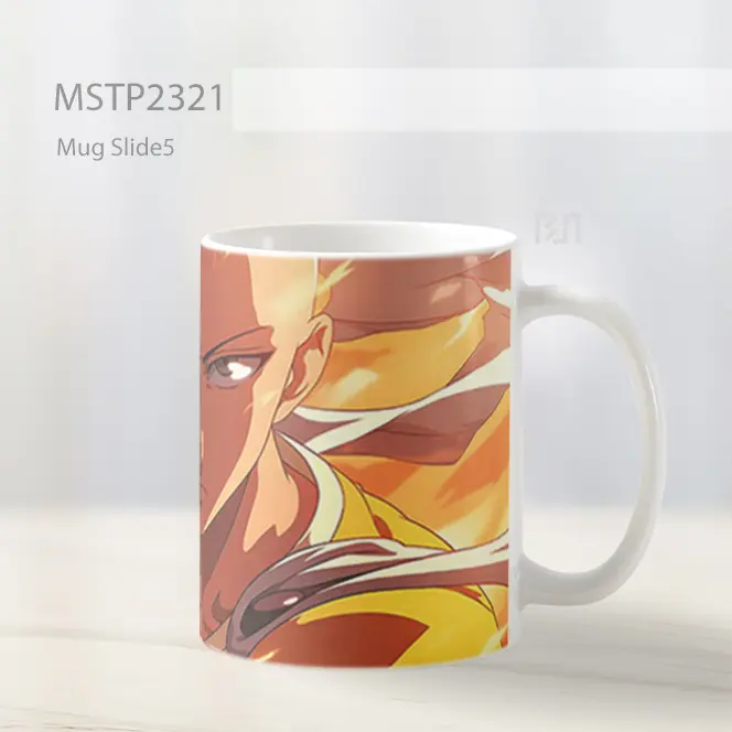 One Punch Man Saitama Latar Api Mug MSTP2321 - All-side / Desain