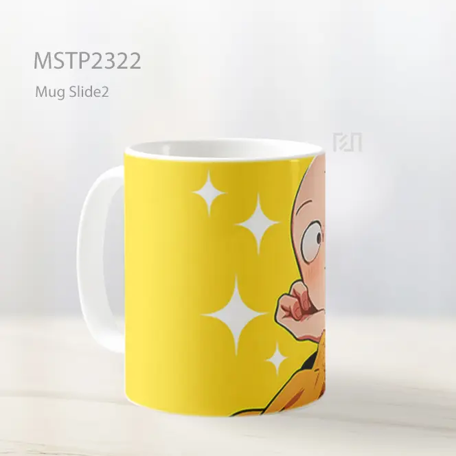 One Punch Man Saitama Lucu Kuning Mug MSTP2322 - All-side / Desain
