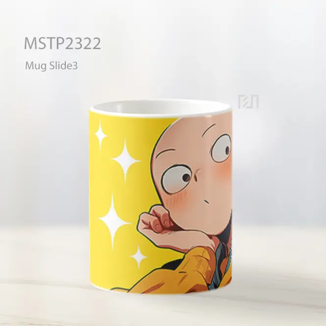 One Punch Man Saitama Lucu Kuning Mug MSTP2322 - All-side / Desain