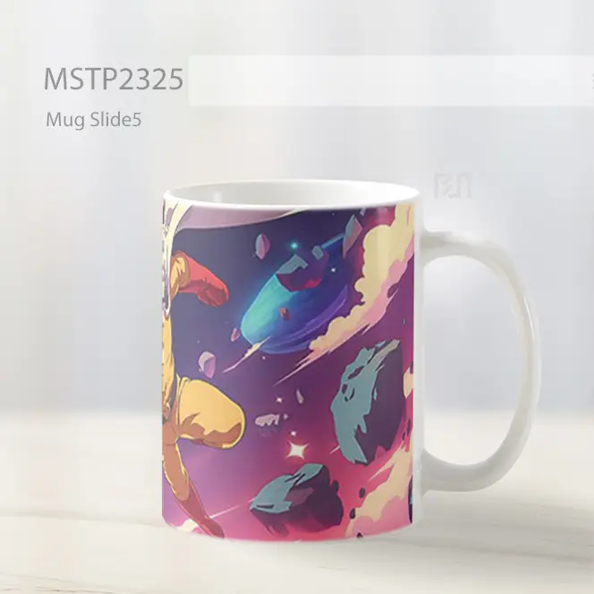 One Punch Man Saitama Terbang Galaksi Mug MSTP2325 - All-side / Desain
