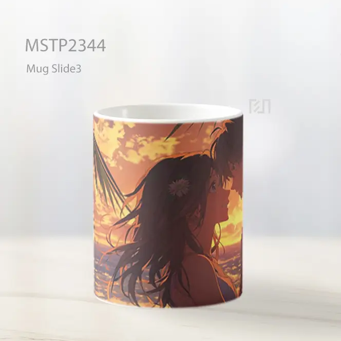Pasangan Anime Di Pantai Senja Mug MSTP2344 - All-side / Desain