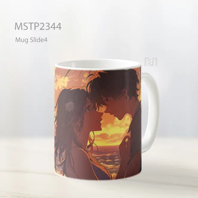 Pasangan Anime Di Pantai Senja Mug MSTP2344
