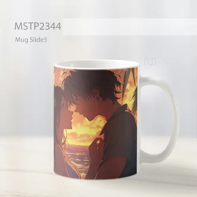 Pasangan Anime Di Pantai Senja Mug MSTP2344 - All-side / Desain