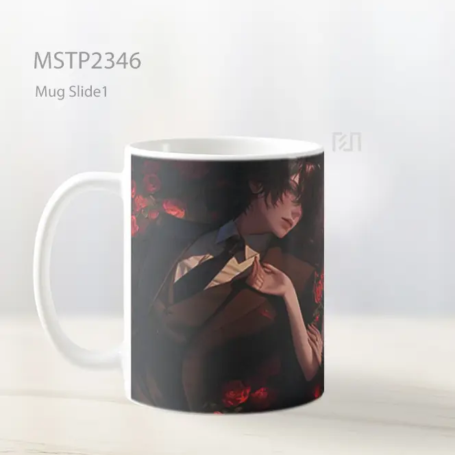 Pasangan Anime Romantis Pelukan Mawar Mug MSTP2346 - All-side / Desain