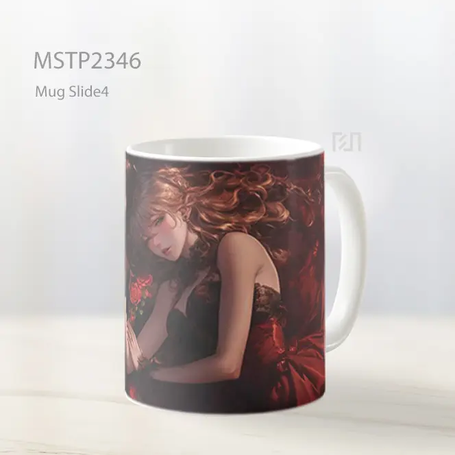 Pasangan Anime Romantis Pelukan Mawar Mug MSTP2346