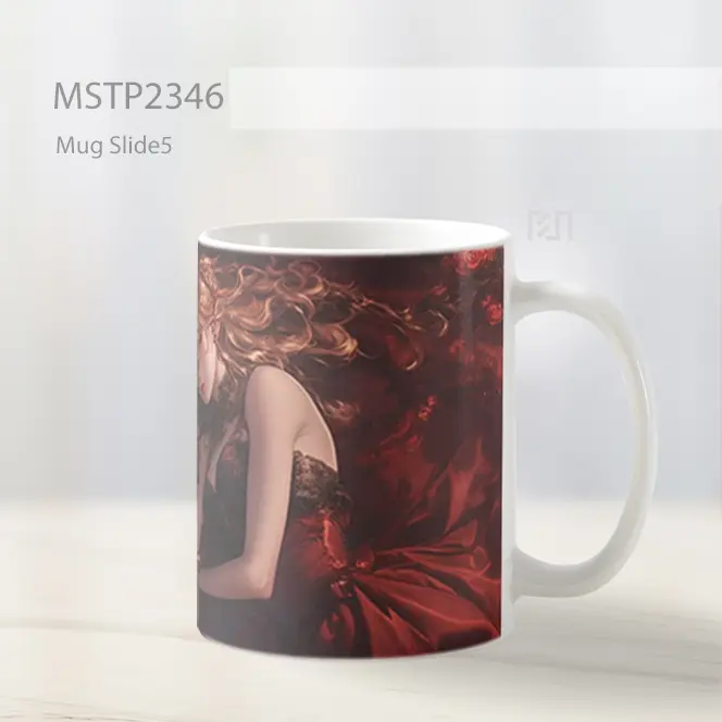 Pasangan Anime Romantis Pelukan Mawar Mug MSTP2346 - All-side / Desain
