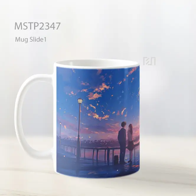 Pasangan Anime Senja Dermaga Mug MSTP2347 - All-side / Desain