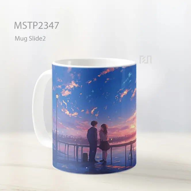 Pasangan Anime Senja Dermaga Mug MSTP2347 - All-side / Desain