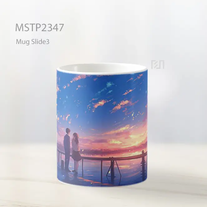 Pasangan Anime Senja Dermaga Mug MSTP2347 - All-side / Desain