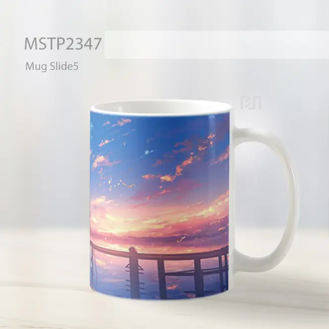 Pasangan Anime Senja Dermaga Mug MSTP2347 - All-side / Desain