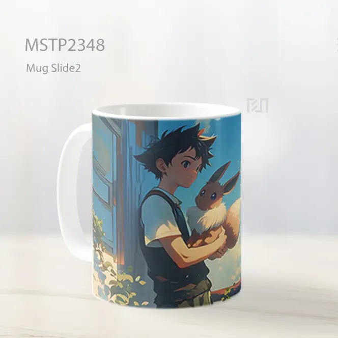 Pelatih Pokemon Memegang Eevee Anime Mug MSTP2348 - All-side / Desain
