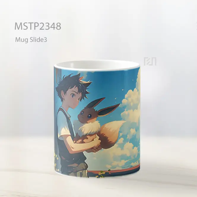 Pelatih Pokemon Memegang Eevee Anime Mug MSTP2348 - All-side / Desain