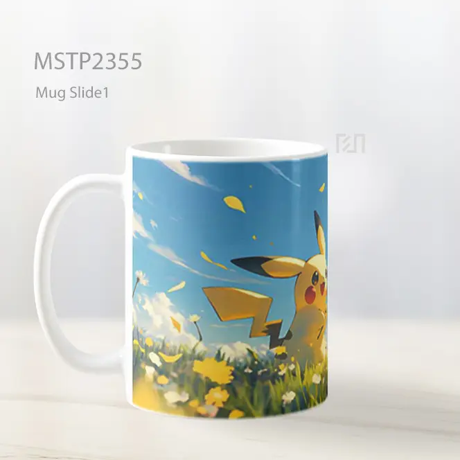 Pichu Biji Fluffy Ceria Mug MSTP2355 - All-side / Desain