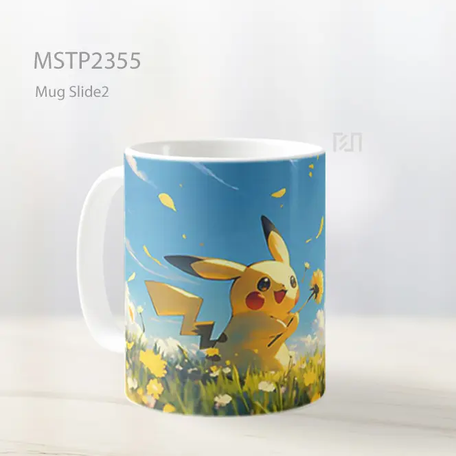 Pichu Biji Fluffy Ceria Mug MSTP2355 - All-side / Desain