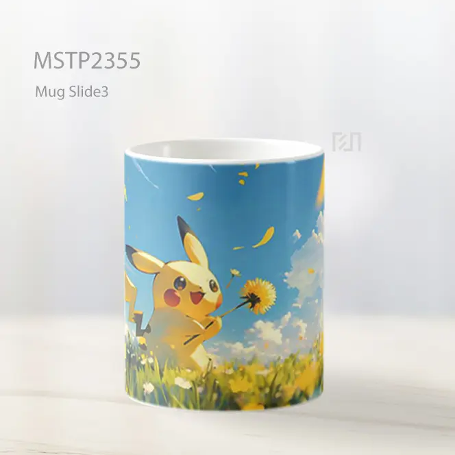 Pichu Biji Fluffy Ceria Mug MSTP2355 - All-side / Desain