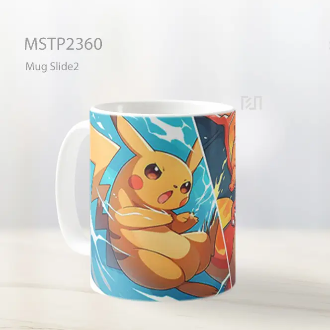 Pikachu And Charizard Pokemon Dual Battle Mug MSTP2360 - All-side / Desain