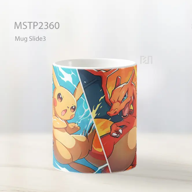Pikachu And Charizard Pokemon Dual Battle Mug MSTP2360 - All-side / Desain