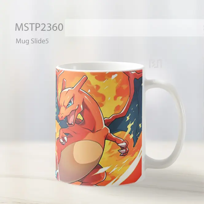 Pikachu And Charizard Pokemon Dual Battle Mug MSTP2360 - All-side / Desain