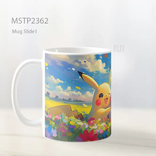 Pikachu And Eevee Ladang Bunga Mug MSTP2362 - All-side / Desain