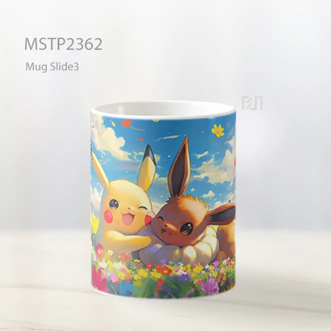 Pikachu And Eevee Ladang Bunga Mug MSTP2362 - All-side / Desain