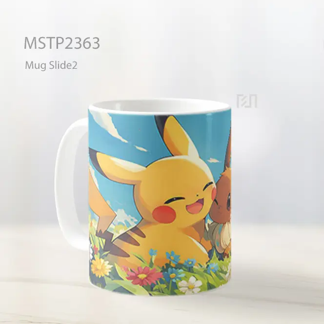Pikachu And Eevee Padang Rumput Cerah Persahabatan Mug MSTP2363 - All-side / Desain
