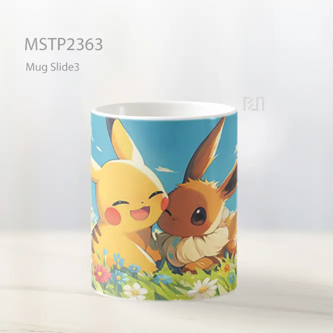 Pikachu And Eevee Padang Rumput Cerah Persahabatan Mug MSTP2363 - All-side / Desain