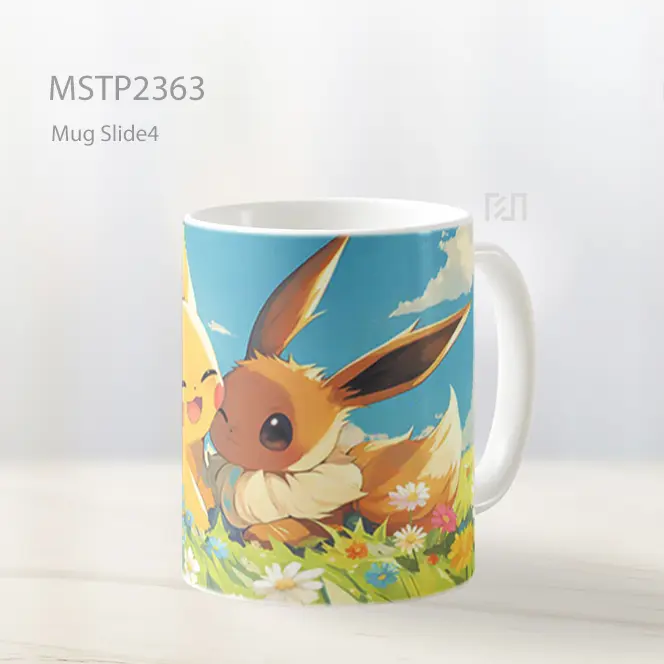 Pikachu And Eevee Padang Rumput Cerah Persahabatan Mug MSTP2363