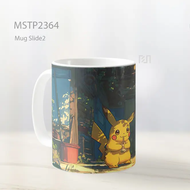 Pikachu Art Style Cottage Scene Mug MSTP2364 - All-side / Desain