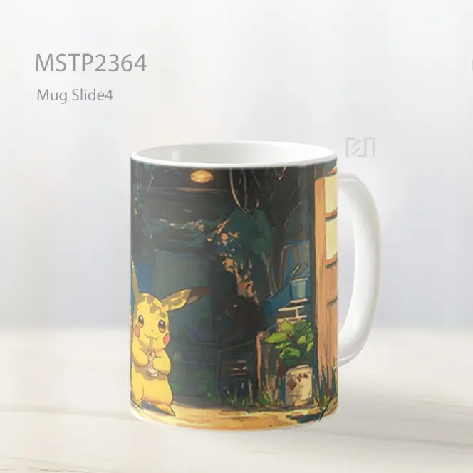 Pikachu Art Style Cottage Scene Mug MSTP2364