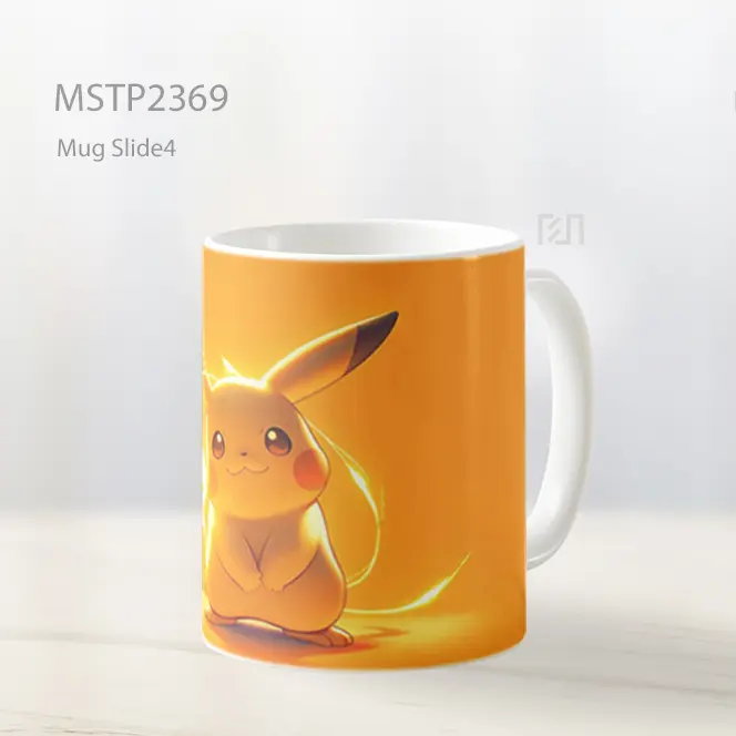 Pikachu Cahaya Listrik Latar Oranye Mug MSTP2369