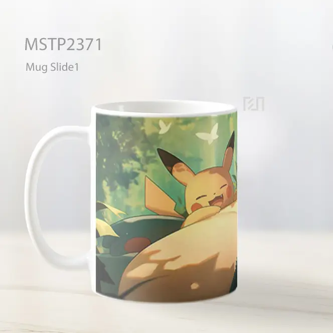 Pikachu Dan Snorlax Pelukan Mug MSTP2371 - All-side / Desain