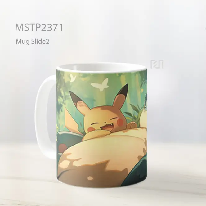 Pikachu Dan Snorlax Pelukan Mug MSTP2371 - All-side / Desain