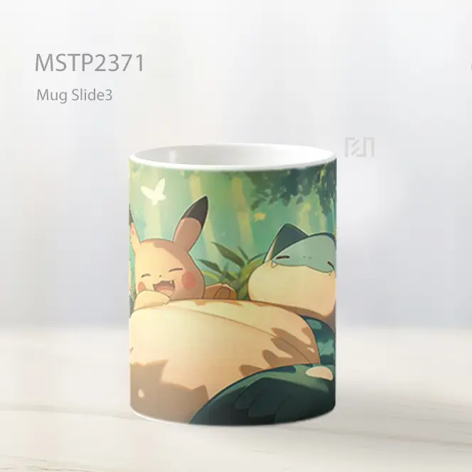 Pikachu Dan Snorlax Pelukan Mug MSTP2371 - All-side / Desain