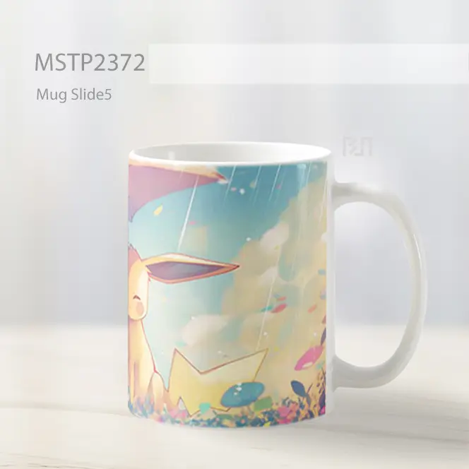 Pikachu Eevee Duduk Di Bawah Payung Hujan Mug MSTP2372 - All-side / Desain