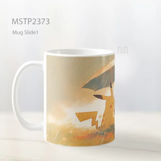 Pikachu Eevee Hujan Payung Mug MSTP2373 - All-side / Desain