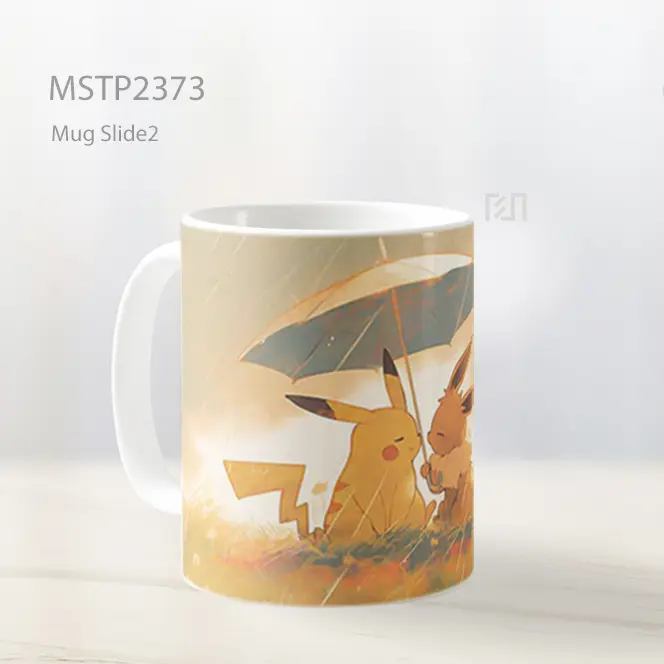 Pikachu Eevee Hujan Payung Mug MSTP2373 - All-side / Desain
