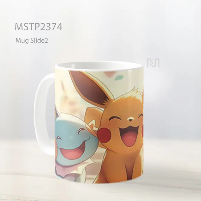 Pikachu Eevee Vaporeon Happy Mug MSTP2374 - All-side / Desain