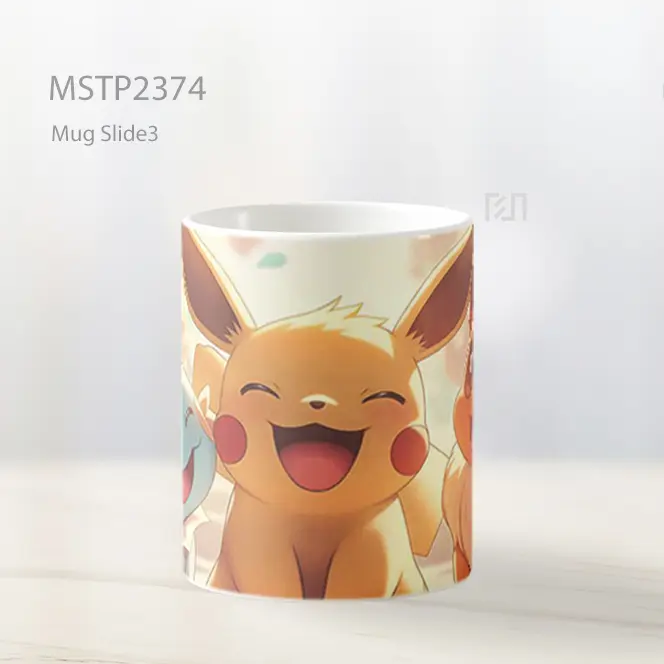 Pikachu Eevee Vaporeon Happy Mug MSTP2374 - All-side / Desain
