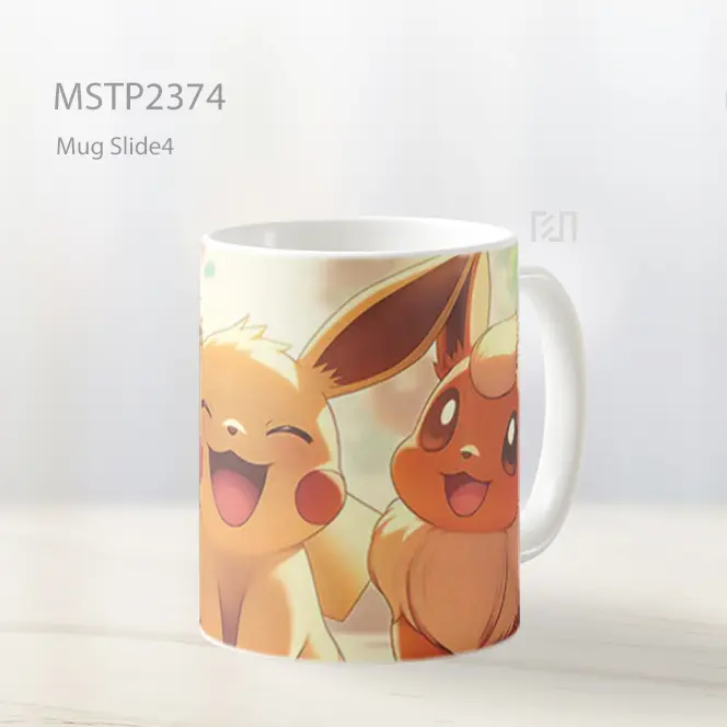 Pikachu Eevee Vaporeon Happy Mug MSTP2374