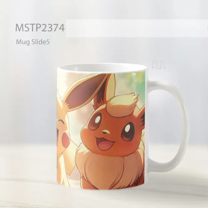Pikachu Eevee Vaporeon Happy Mug MSTP2374 - All-side / Desain